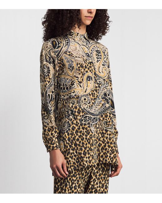 Etro Natural Silk Leopard Shirt