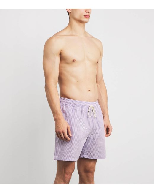 Polo Ralph Lauren Purple Seersucker Traveller Swim Shorts for men