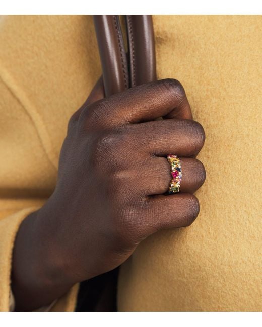 Suzanne Kalan Metallic Diamond And Sapphire La Fantaisie Half-Band Ring