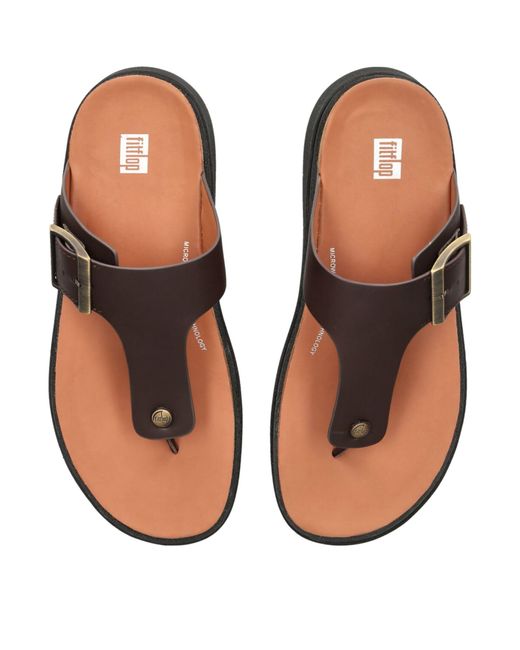 Fitflop Brown Leather Gen-ff Toe-post Sandals for men