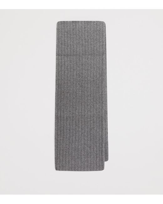 Dolce & Gabbana Gray Cashmere Rib-Knit Scarf