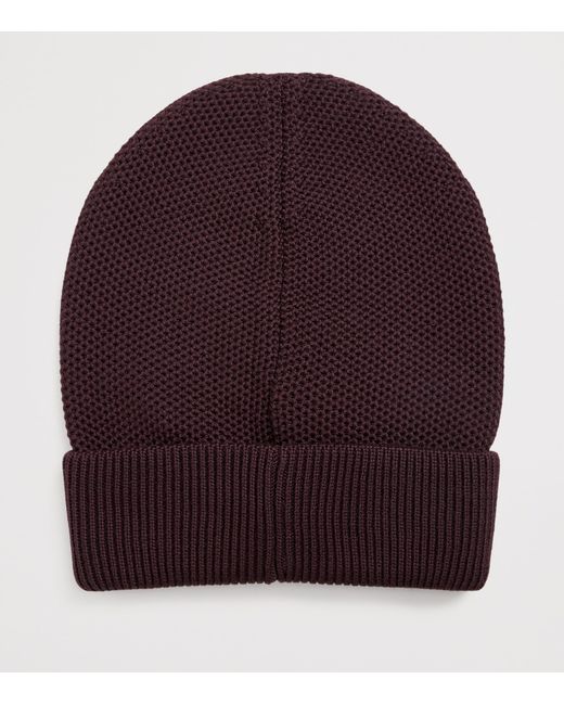 Moncler Purple Wool Logo Beanie for men