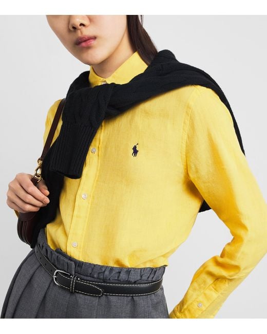 Polo Ralph Lauren Yellow Linen Classic Fit Shirt