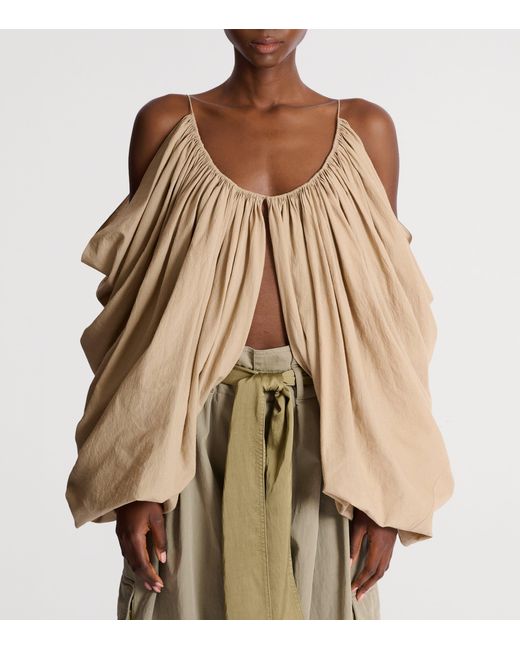 Balmain Natural Strappy Blouse