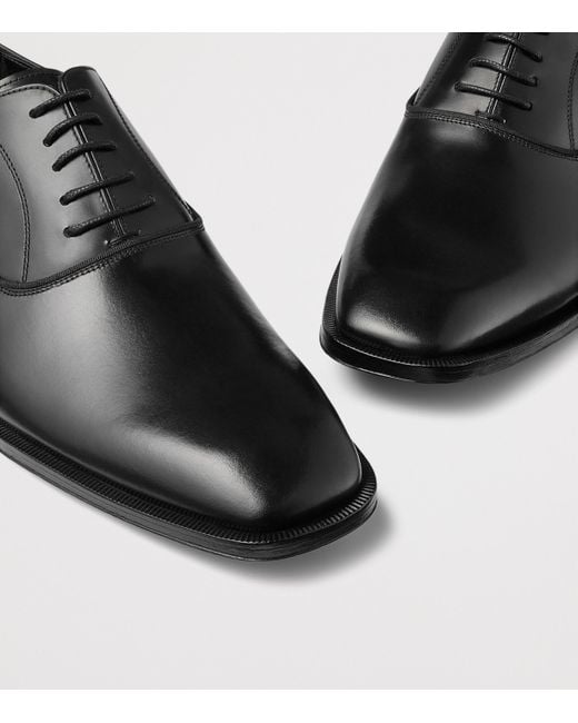 Jimmy Choo Black Foxley Leather Oxford Shoes for men