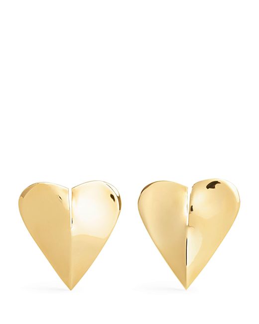 Alaïa Metallic Le Coeur Stud Earrings