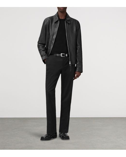 AllSaints Black Merino Wool Mode Sweater for men