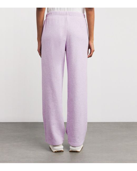 Skims Purple Cotton-Blend Fleece Straight Sweatpants