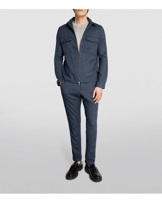 Marco Pescarolo Blue Silk-cashmere Zip-up Jacket for men