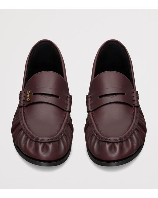 Saint Laurent Brown Leather Le Loafers for men