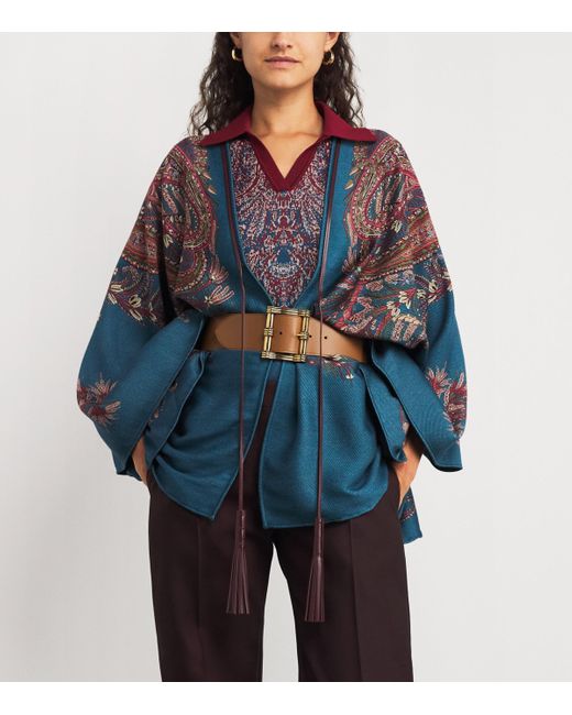 Etro Brown Leather Wide Belt