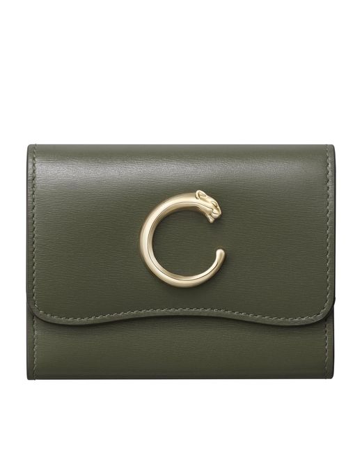 Cartier Green Mini Leather Panthère De Wallet