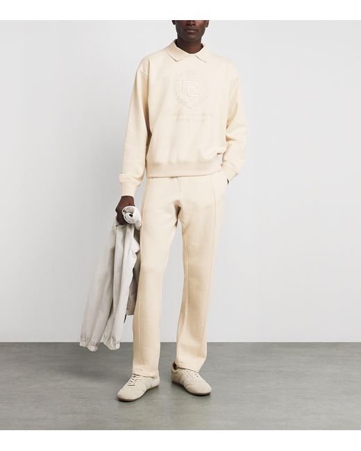 Ralph Lauren White Cotton-Cashmere Crest Collar Sweatshirt for men