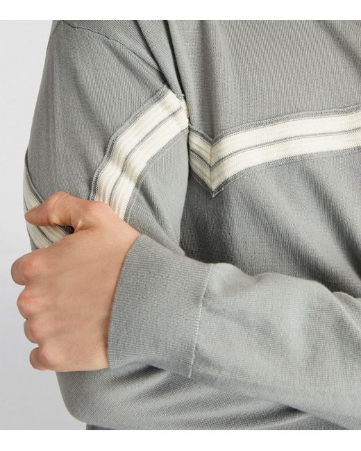 Emporio Armani Gray Chevron-detail Sweater for men