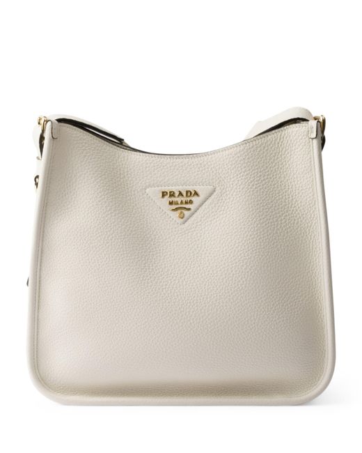 Prada Natural Medium Leather Shoulder Bag