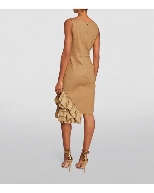 Max Mara Natural Cotton Ruffle-detail Mini Dress