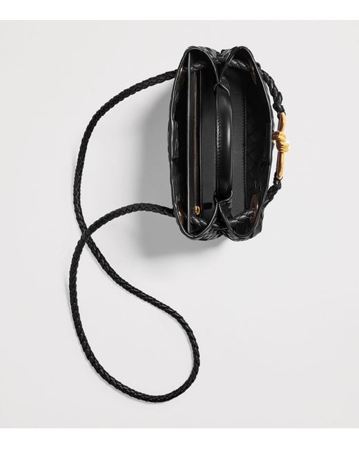 Bottega Veneta Black Mini Leather Andiamo Top-Handle Bag