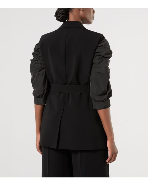 Marina Rinaldi Black Sleeveless Belted Blazer