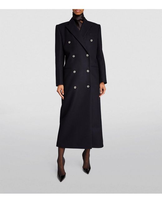 Magda Butrym Black Wool Double-breasted Coat