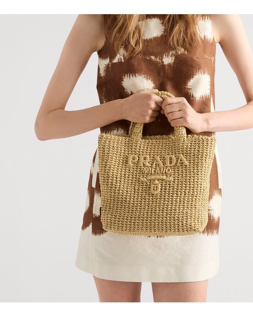 Prada Metallic Small Crochet Tote Bag