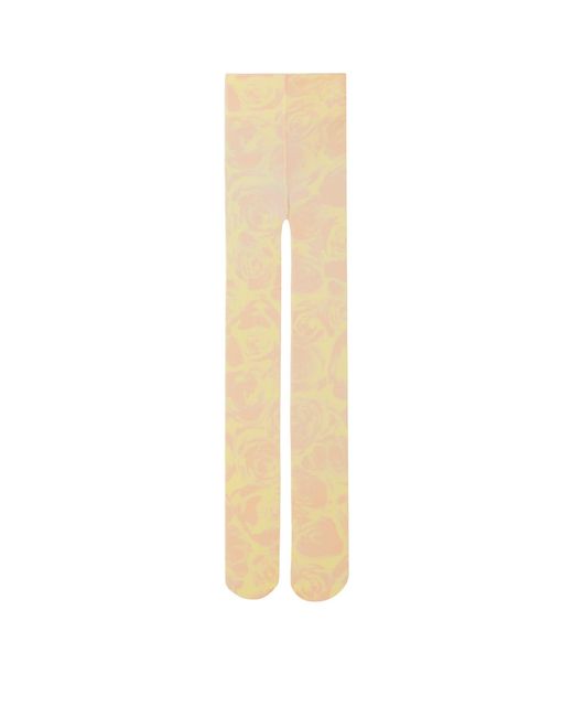 Burberry Yellow Rose Print Tights
