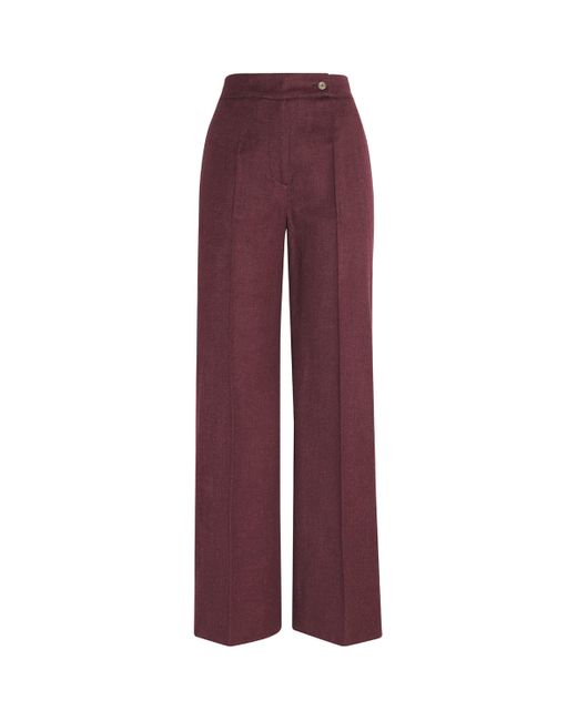 Colombo Purple Cashmere Straight Tailored Trousers