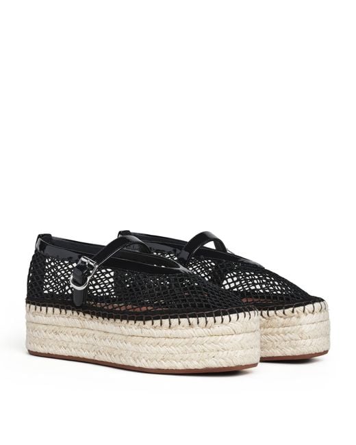 Alaïa Black Net Platform Espadrilles