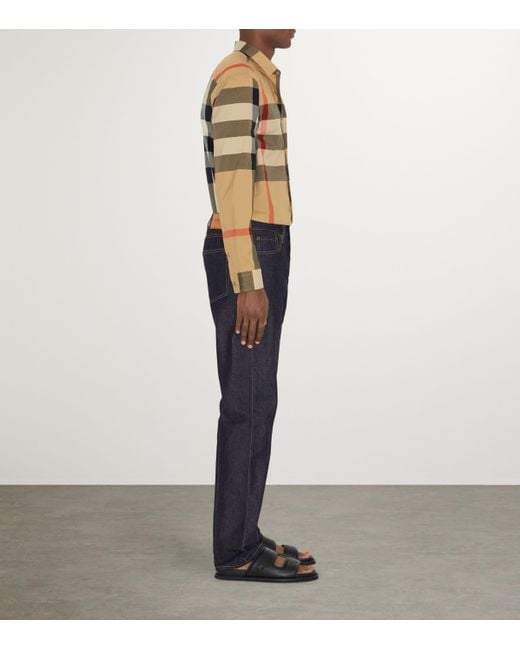 Burberry Natural Cotton Enlarged Check Shirt for men