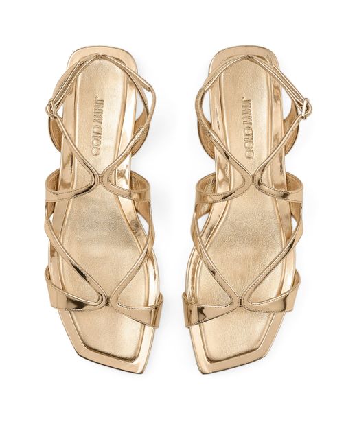 Jimmy Choo Natural Ayla Leather Sandals
