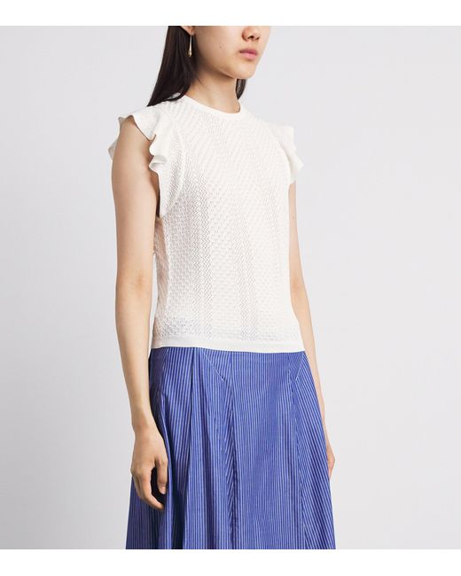 PAIGE White Ruffled Margo Tank Top