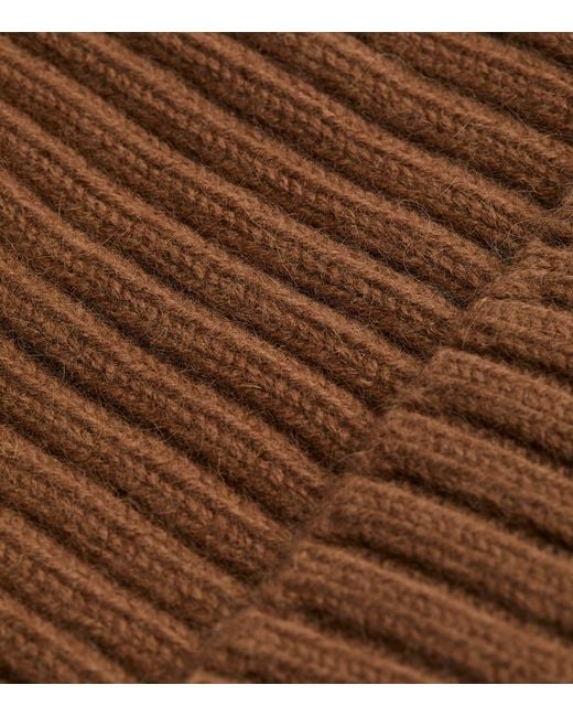 Le Bonnet Brown Wool Ribbed Beanie for men