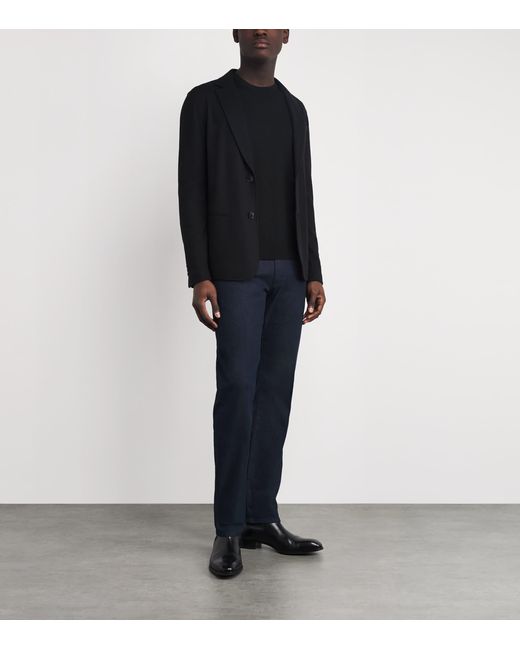 Giorgio Armani Blue Stretch-Cotton-Blend Chinos for men