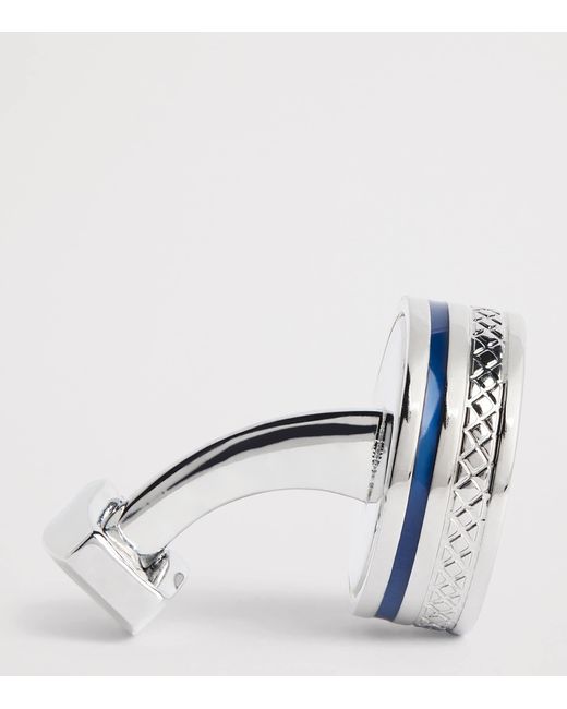 Tateossian White Palladium-Plated Septa Gear Cufflinks for men