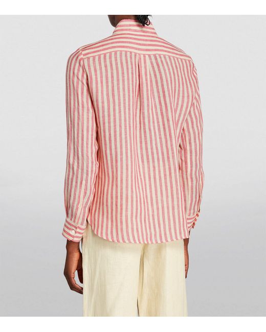 Weekend by Maxmara Pink Linen Striped Shirt