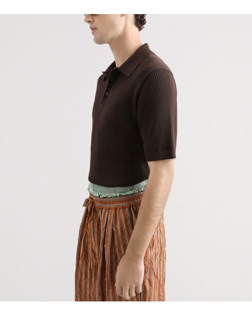 Dolce & Gabbana Brown Cotton Polo Shirt for men
