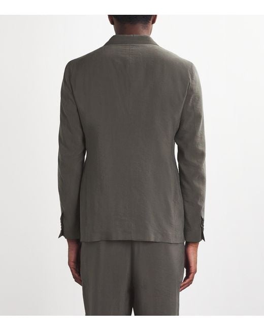 Giorgio Armani Gray Silk-Blend Upton Blazer for men