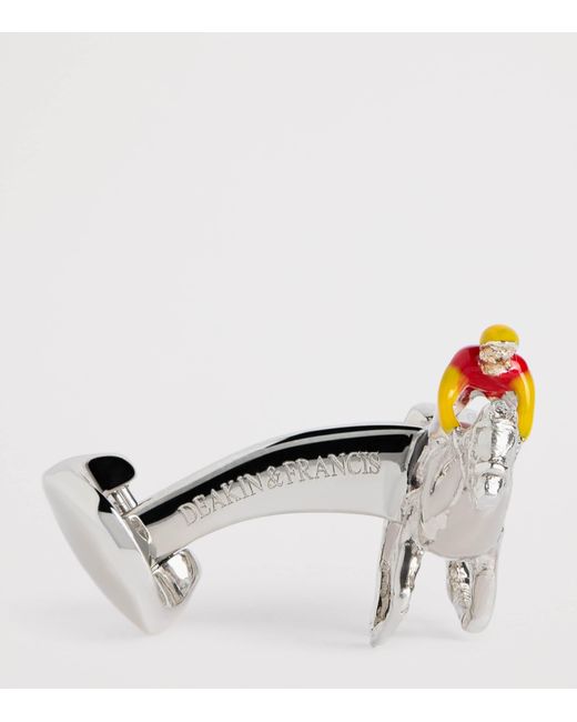 Deakin & Francis Metallic Sterling Horse And Jockey Cufflinks for men
