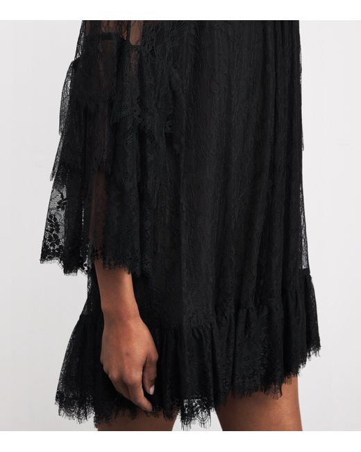 Alice + Olivia Delia Ruffle Angel-Sleeve Tunic Dress in
