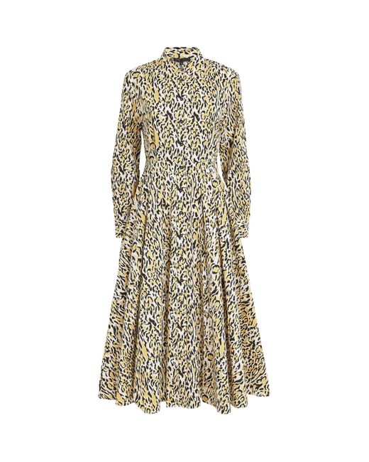 Maje Natural Leopard Print Midi Dress