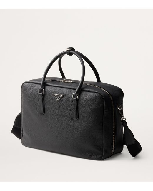 Prada Black Leather Briefcase for men