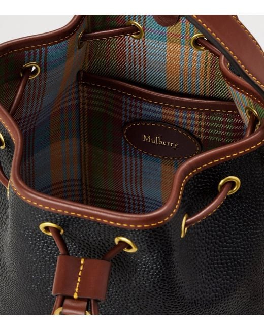 Mulberry Black Small Leather-Trim Bucket Bag