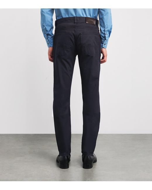Brioni Blue Stretch-Cotton Chinos for men