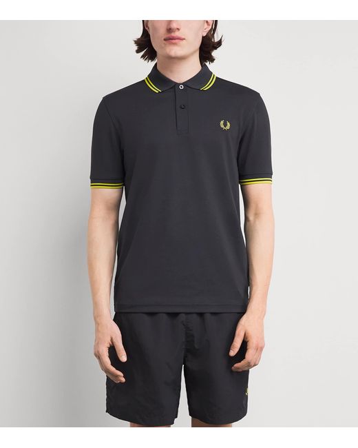 Fred Perry Black Piqué Logo Tennis Polo Shirt for men