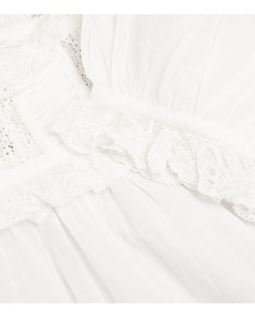 Doen White Organic Cotton-Blend Frances Blouse