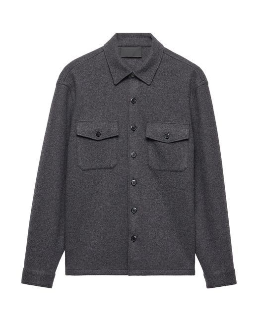 Prada Gray Wool Blend Shirt for men