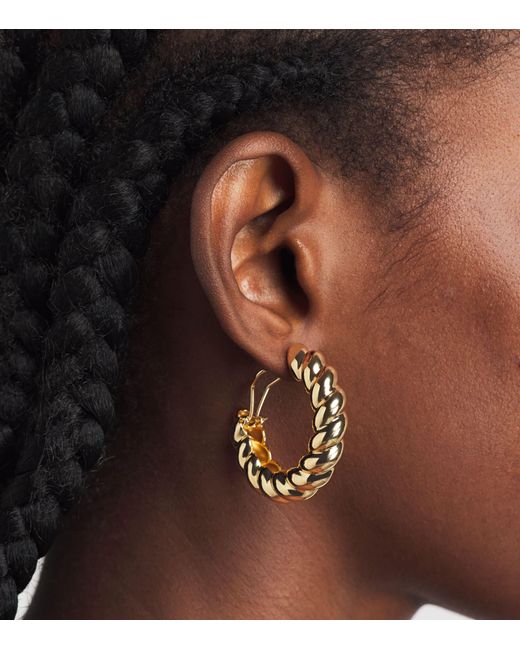 Eddie Borgo Metallic Plated Torsade Hoop Earrings
