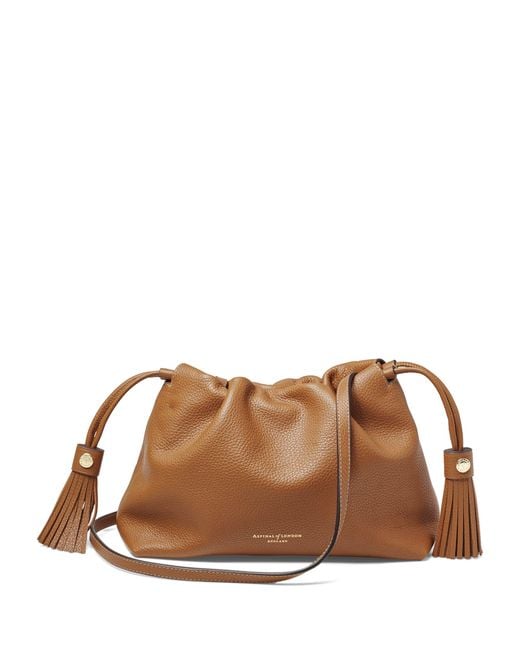 Aspinal Brown Large Leather Soho East West Cross-Body Pouch