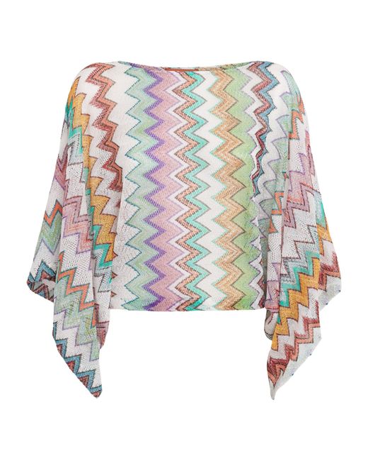 Missoni Multicolor Metallic-Thread Zigzag Crop Top
