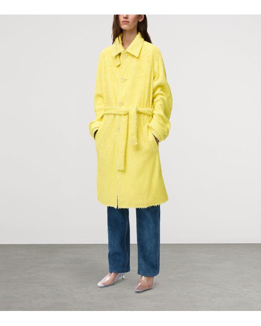 Loewe Yellow Lambskin Textured Trench Coat