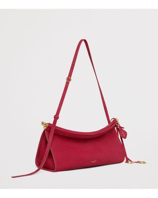 Alaïa Red Medium Nubuck Le Click East West Shoulder Bag